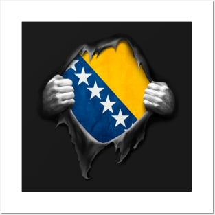 Bosnia and Herzegovina Flag. Proud Bosnian Posters and Art